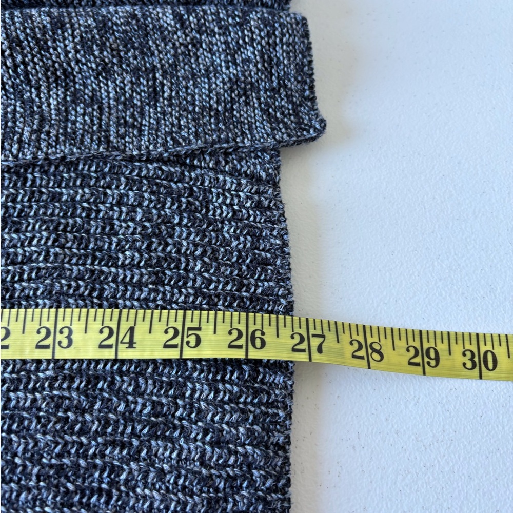 Talbots Open Cotton Cardigan Blue Gray Large Fisherman Cable Knit Cabincore Cozy - Picture 11 of 11